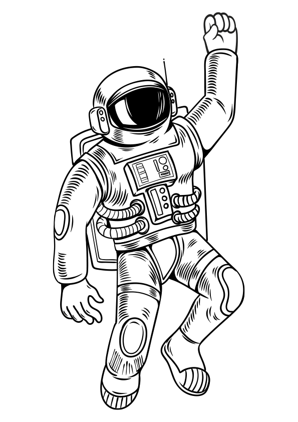Dibujo Para Colorear Un Astronauta An Astronaut Coloring Page