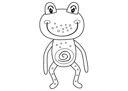 Dibujos para colorear animales. Dibujo de una rana infantil