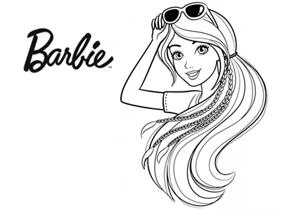Dibujo de Barbie con el logo para colorear