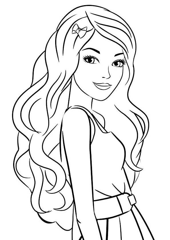 Dibujo de Barbie posando para colorear