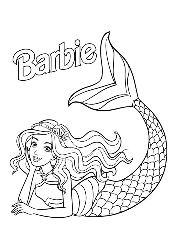 Dibujo de Barbie Sirenita para colorear