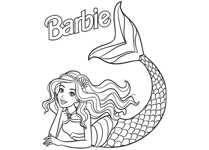 Imagen para colorear de Barbie Sirena