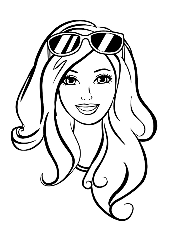 Dibujo de Barbie con gafas para colorear