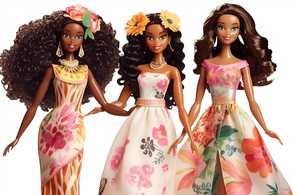 Imagen de muñecas Barbie con vestidos coloridos