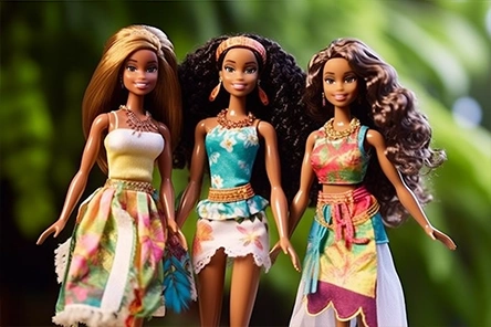 Imagen de muñecas Barbies con conjunto tropical
