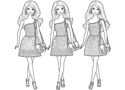 Muñeca Barbie glam con vestido de un solo hombro y volantes