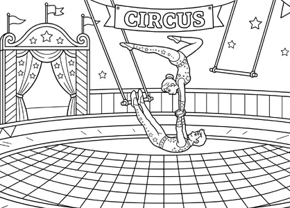 Trapecistas sobre la red de seguridad