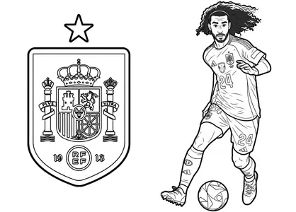 Cucurella con el escudo de España