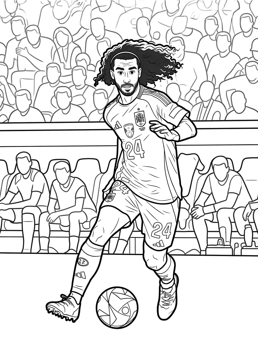 Dibujo para colorear de Cucurella, el jugador español del Real Madrid