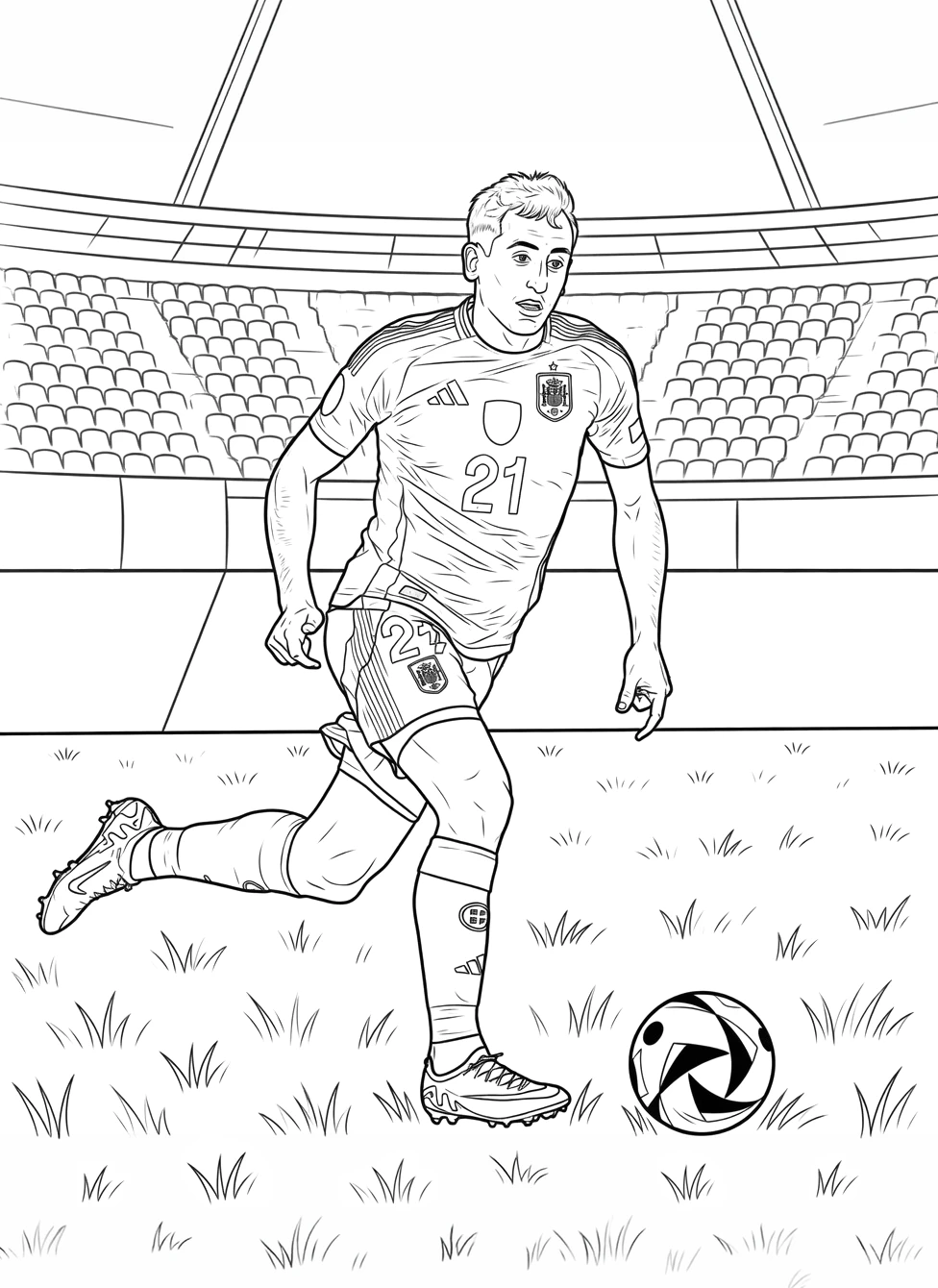 Dibujo para colorear de Mikel Oyarzabal con la selección española