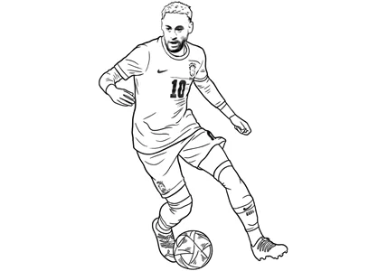 Dibujo de Neymar, el jugador brasileño legendario