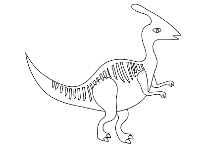 Dibujo para colorear un dinosaurio Parasaurolophus