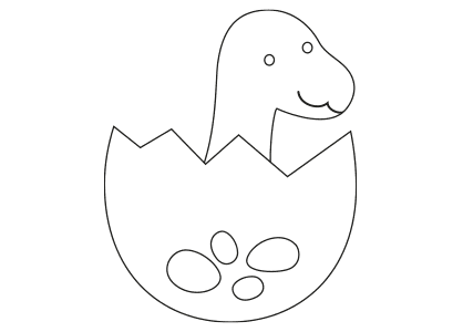 Dinosaurio infantil que ha roto el cascarón.