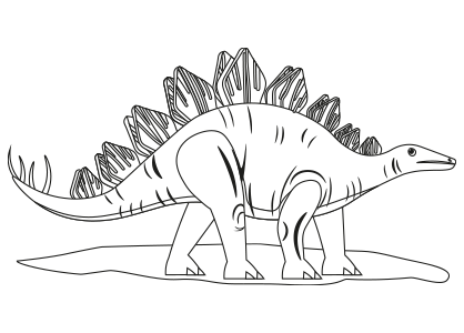 Dibujos colorear dinosaurios. Dibujo de un dinosaurio Stegosaurus.