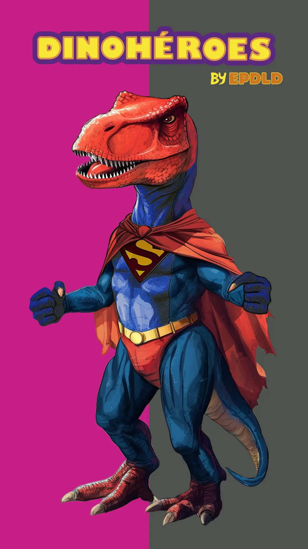 Dinosaurio superhéroe Superman