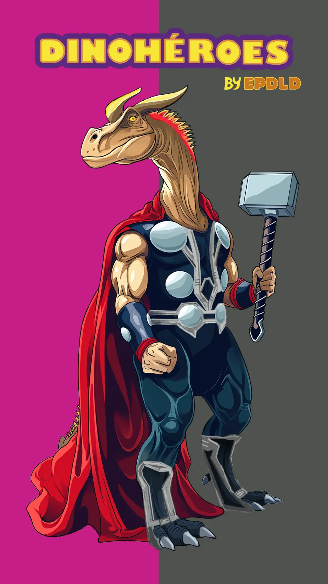 Dinosaurio superhéroe Thor
