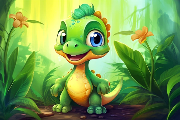 Imagen de un precioso dinosaurio bebé para descargar