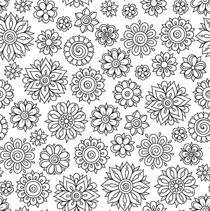 Dibujo para colorear mandala de ilustración de tapiz con flores geométricas