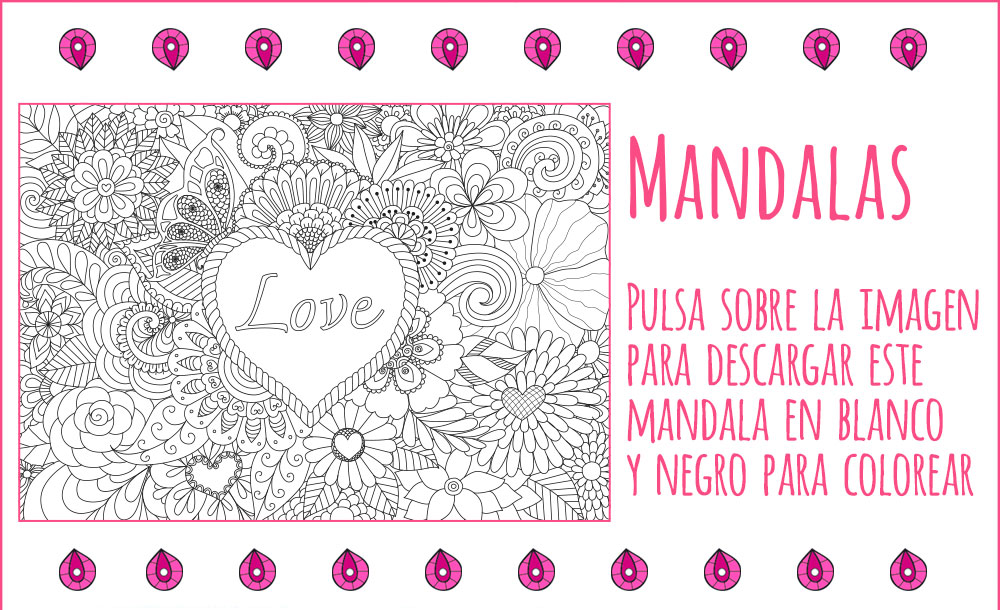 Dibujo Mandala para colorear corazón love