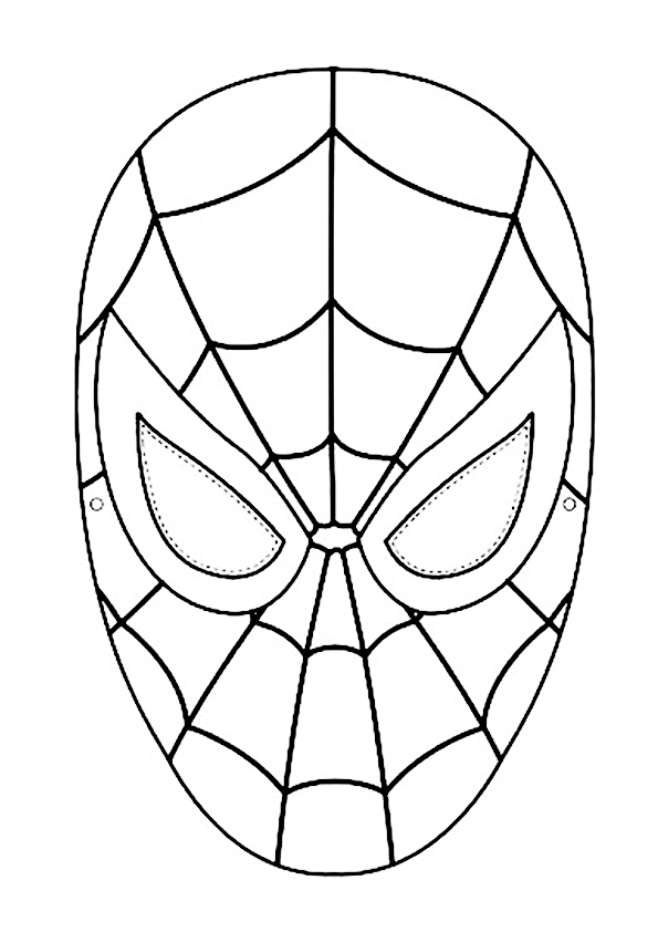 Introducir 44+ imagen mascara spiderman para colorear
