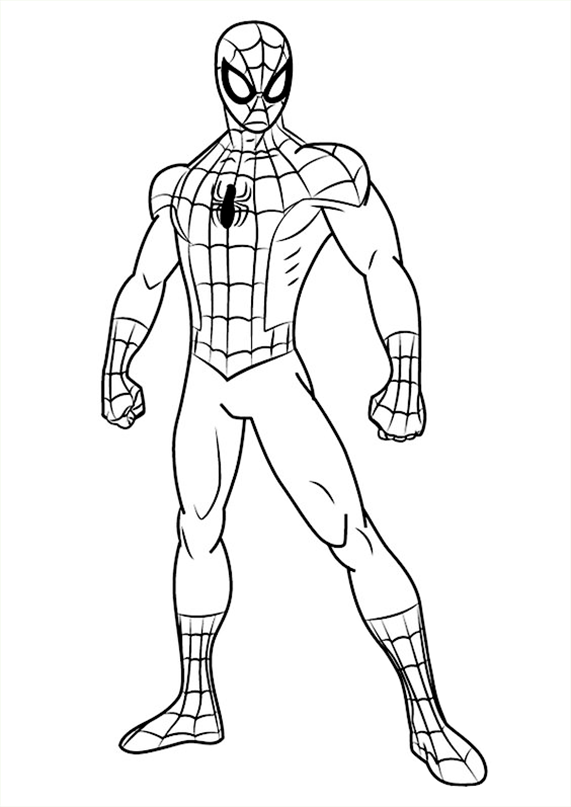 Dibujo para colorear de Spiderman, el hombre araña