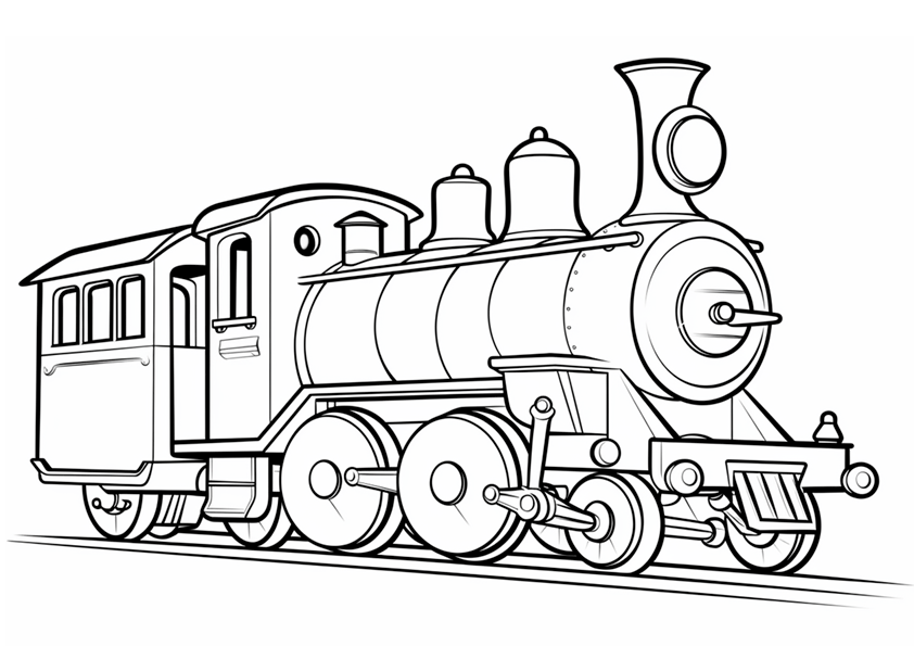 Dibujo de un tren sencillo fácil de colorear