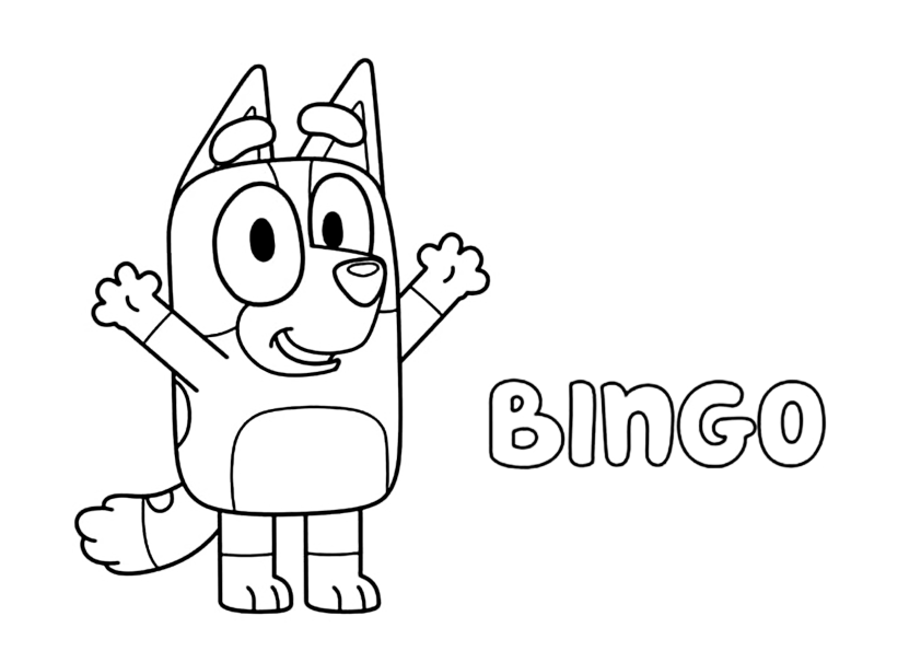 Dibujos de Bluey y Bingo para imprimir y colorear