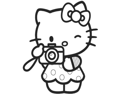 Dibujos de Hello Kitty. Dibujo de Hello Kitty fotógrafa.