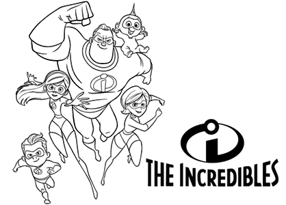 Dibujos para colorear de Los Increíbles.