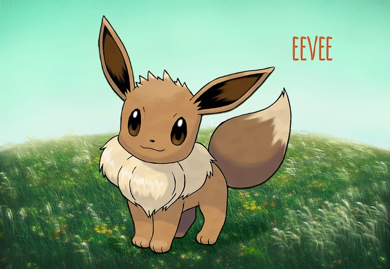 Dibujo de Pokémon, criatura Eevee
