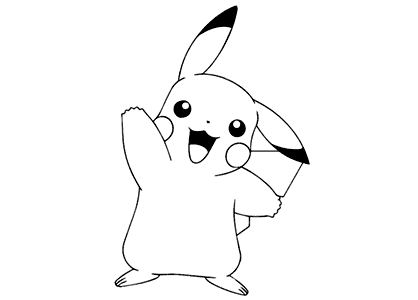 Dibujo de Pikachu saludando para colorear