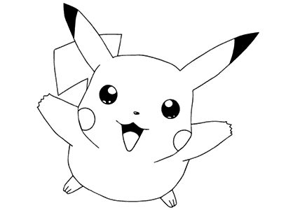 Dibujo de Pikachu volando para colorear