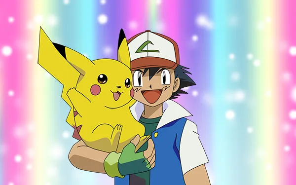 Ash Ketchum, el protagonista de la serie de anime Pokémon, con Pikachu
