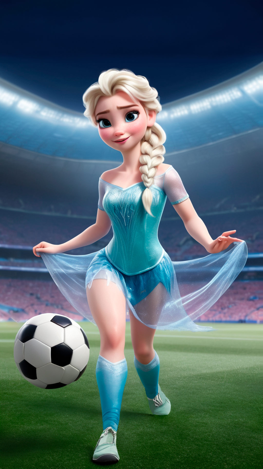 Imagen de Elsa si fuera futbolista