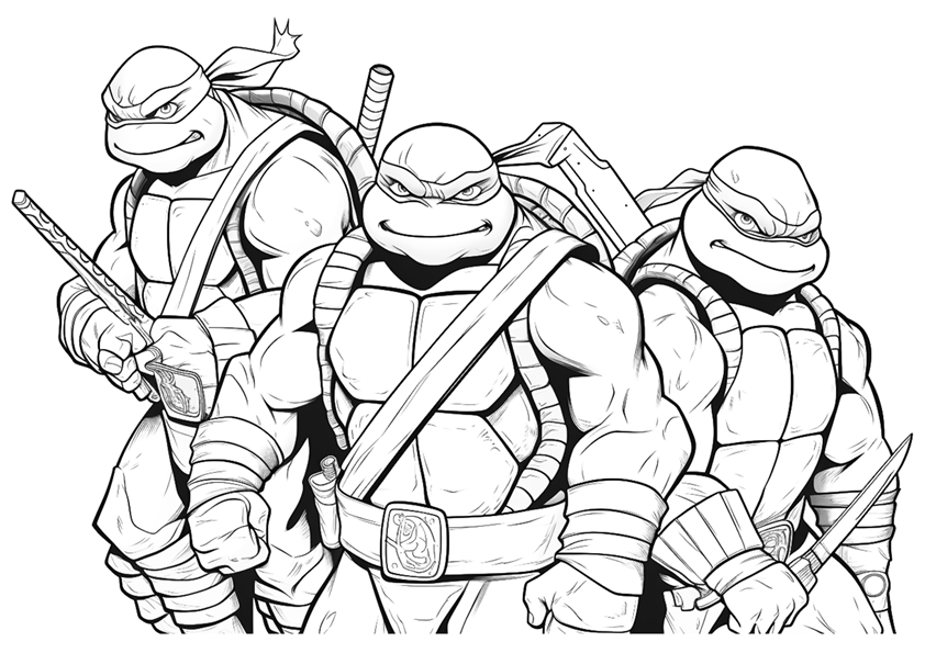 Dibujo de Las Tortugas Ninja para colorear