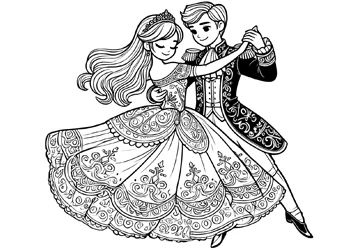 La Princesa y el Príncipe en el gran baile