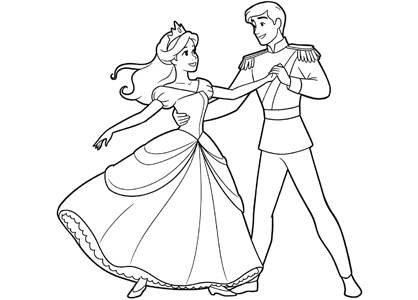 Princesa bailando con un apuesto Príncipe