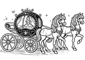 Princesa en carroza con caballos