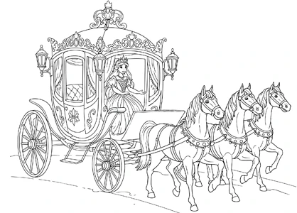 Princesa en carroza de caballos