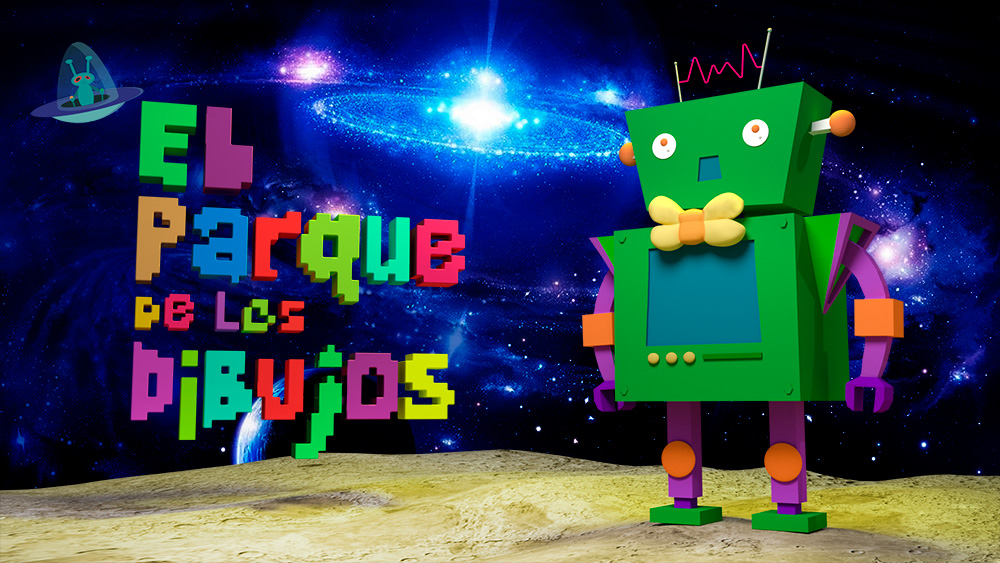 El robot Carmelo de Planeta Pomelo, serie exclusiva de El Parque de los Dibujos