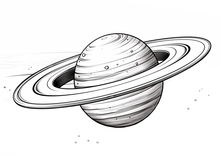 Dibujos de planetas para colorear. Dibujo de un planeta con anillos de gas