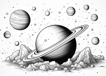 Dibujos de Planetas. Planeta con anillos