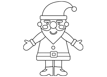 Dibujo de Papá Noel para colorear. Dibujo de Santa Claus para colorear.