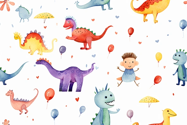 Dibujo para decorar habitación infantil con dinosarios