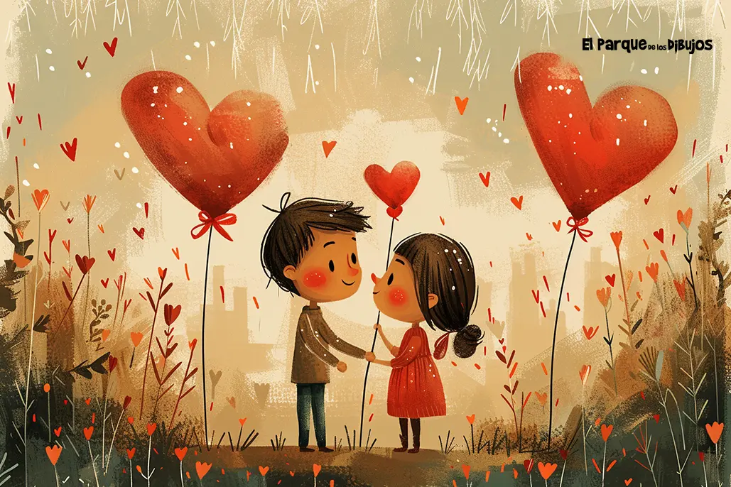 Ilustración de libro para niños del día de San Valentín