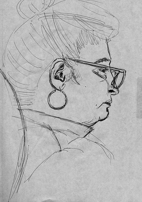Dibujo del natural, boceto de un retrato realizado a una persona Dibujo del natural, boceto de un retrato realizado a una persona