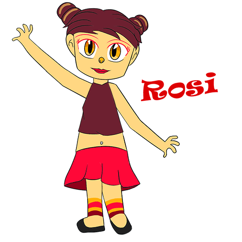 Dibujos de personajes de dibujos animados, dibujo de Rosi, la chica protagonista de la serie de EPDLD Duna y Rosi, esta es la postura 2 Dibujos de personajes de dibujos animados, dibujo de Rosi, la chica protagonista de la serie de EPDLD Duna y Rosi, esta es la postura 2