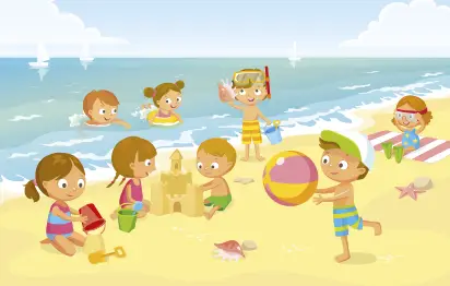 Vacaciones de verano. Un día en la playa.