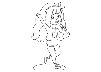 Dibujos para niñas de la cantante del grupo de música.