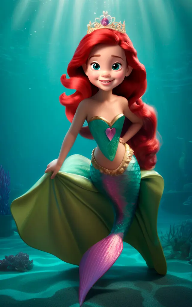 La Princesa Disney Ariel cuando tenía 7 años